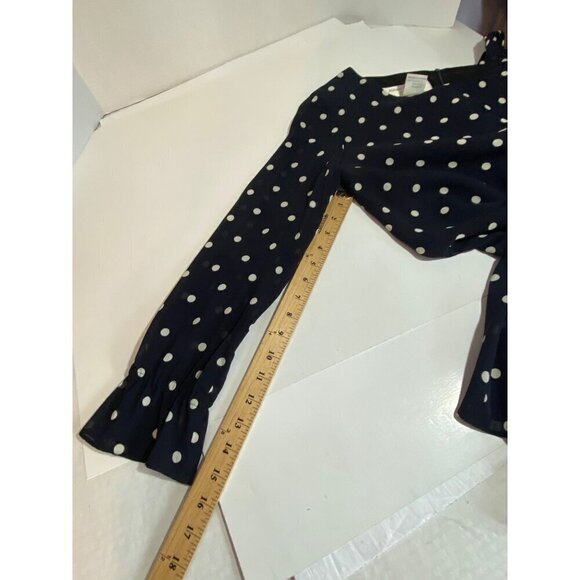 Jones New York Navy Blue & White Polka Dot Ruffle Tiered Dress Women’s Size 6 - Picture 11 of 11